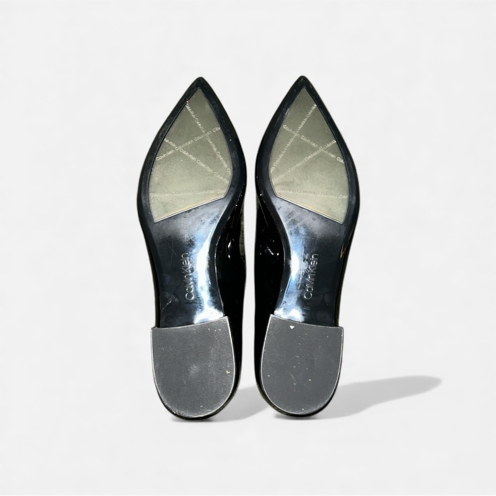 Calvin Klein Arline Black Patent Leather Flats Size 8.5 - Picture 7 of 10